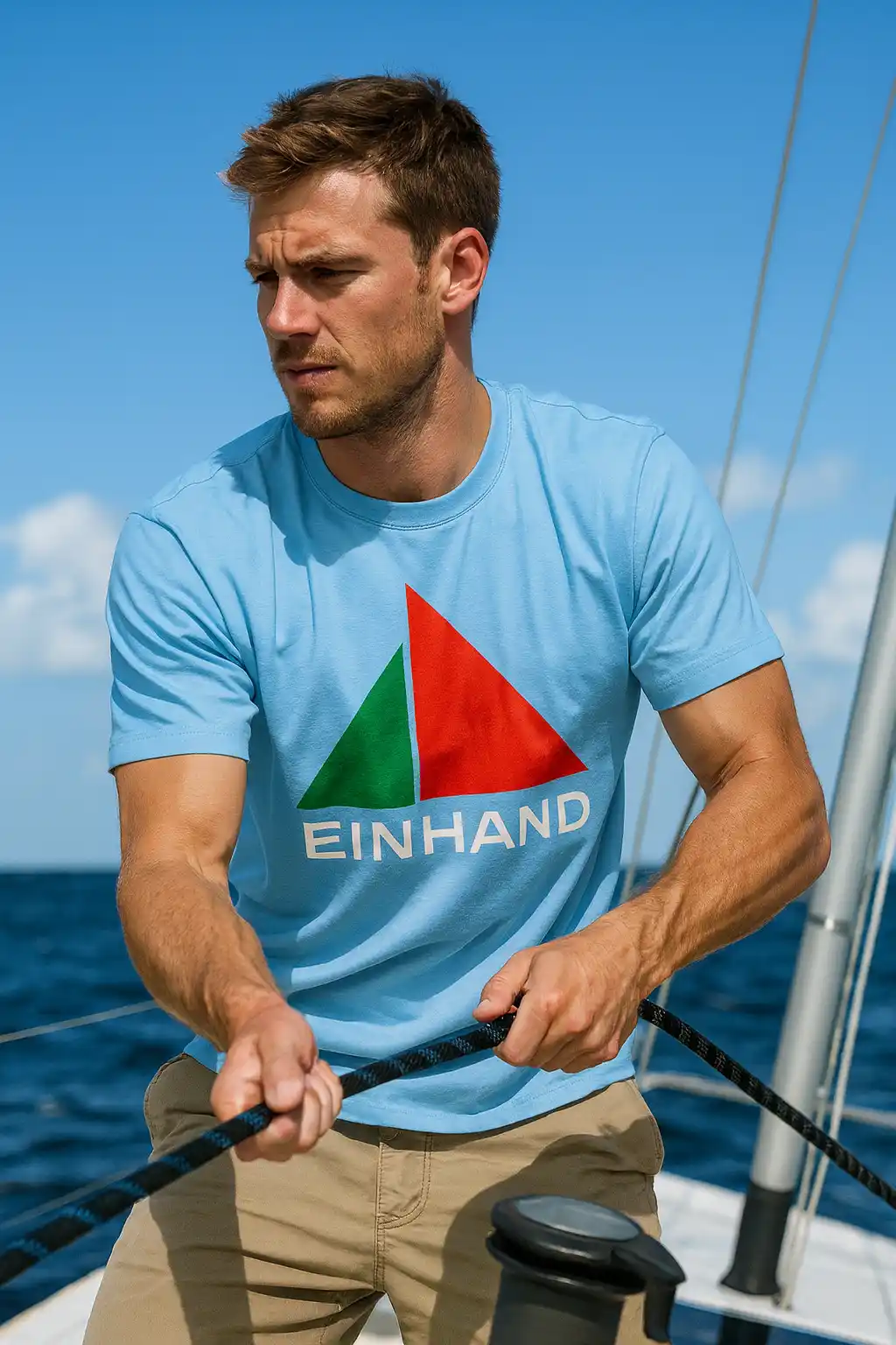 EINHAND Herren T-Shirt Heiligenhafen hellblau